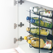 大容量四层饮料架厨房客厅金属酒柜置物架日式置地收纳整理免打孔