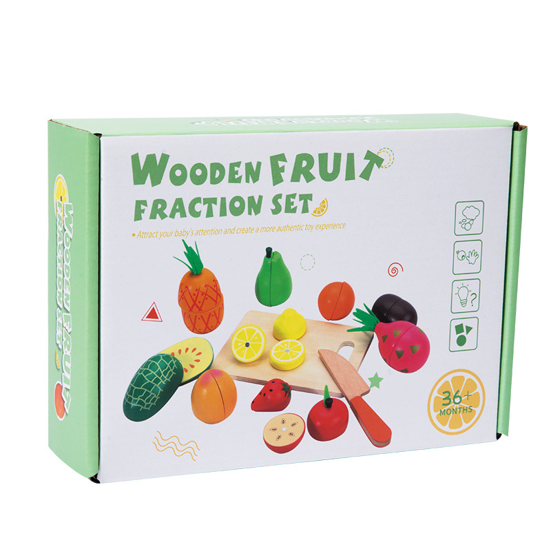 Juguetes de frutas de corte magnético de madera para niños personalizados