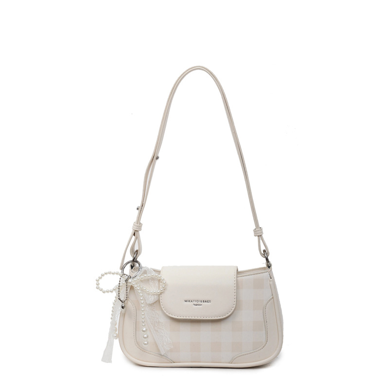 Bolso de axila de diseño de nicho a cuadros de estilo occidental 2025 nuevo bolso de hombro de todo fósforo de color en contraste bolso de mensajero de moda de alta gama
