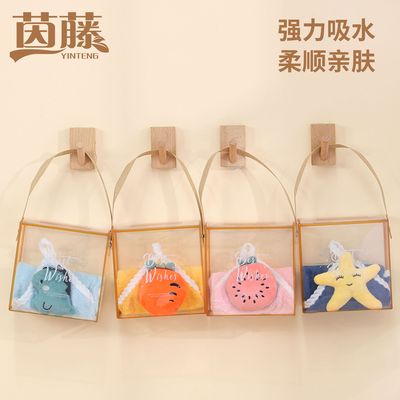 Towel Hanging type children baby towel household kitchen Wash your hands Coral Cartoon towel wholesale