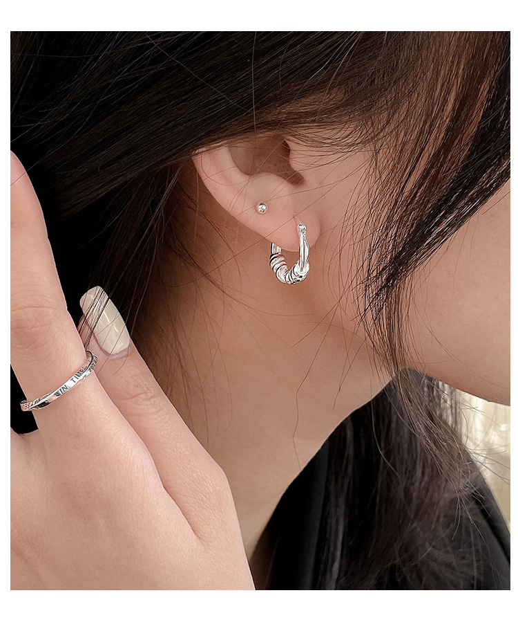 Hoop Earrings Classification 1 Pair Quantity 1 Pair 925 Sterling Silver Circle Hoop Earrings