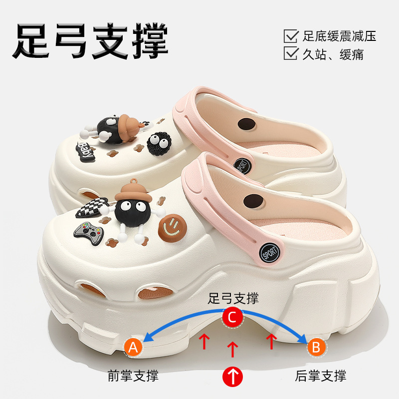 孕妇防滑洞洞鞋女款沙滩足弓支撑eva防臭厚底包头凉鞋夏季外穿女|undefined