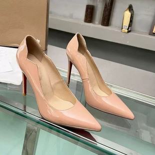 Foreign Trade Specializes in Supplying European and American High-Heeled Shoes, Women's Stiletto Heels, Black Elegant Style, Red Bottom Pointed Toe Shoes, Wholesale Cross-Border