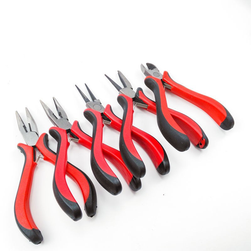 Herramientas manuales, mini alicates de punta fina en stock, alicates curvos de punta redonda y plana para cortar joyas, alicates pequeños con punta larga.