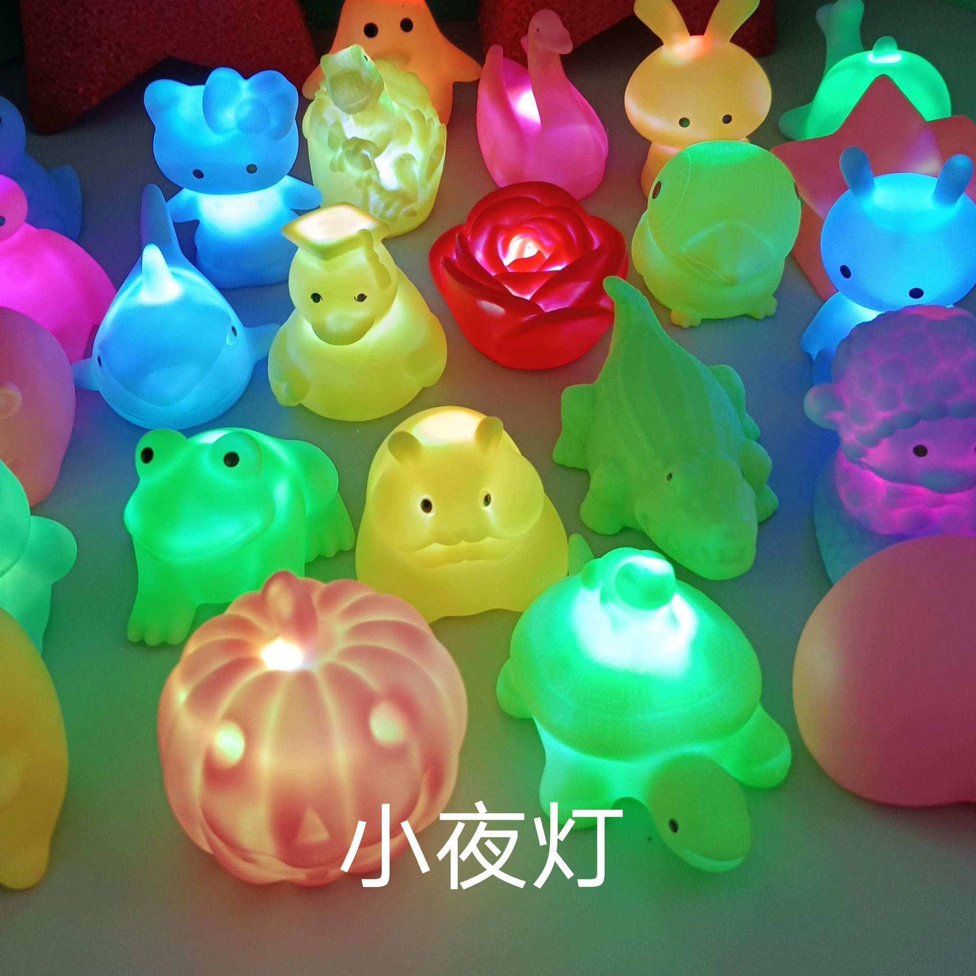 Цветная игрушка, кольца, мультяшный ночник