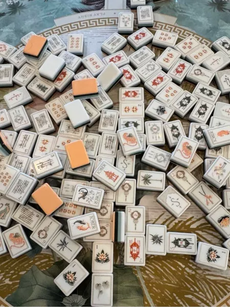 (24-Hour Direct Delivery from Stock) Supply of Foreign Trade Mahjong Tiles in Beige and White Lotus Style, American-Style Mahjong, and Asian-Style Mahjong
