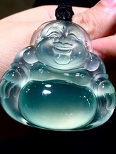 缅甸翡翠玉佛吊坠玉佛笑佛冰种观音佛翡翠吊坠男女款挂件首饰礼物