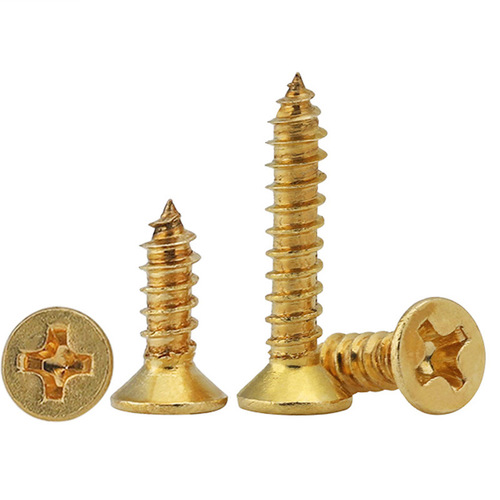 H62 copper cross countersunk head self-tapping screw brass self-tapping wood screw flat head self-tapping M2-M8