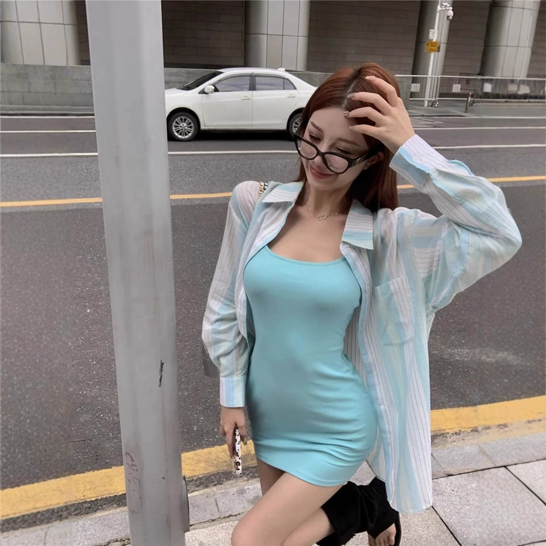 Мятная Мамбо камзол платье 2025 Летний новый женский стиль допамина тонкие бедра юбка