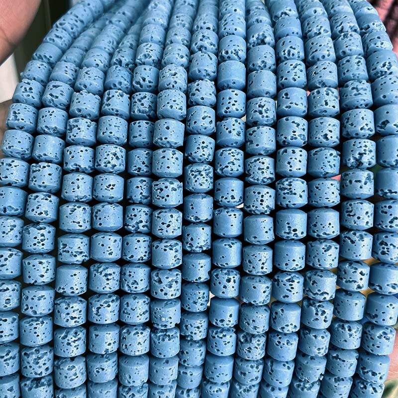 Colored Volcanic Rock Cylindrical Beads Volcanic Stone Loose Bead Accessories DIY Loose Bead Bracelet Necklace Accessories Cross-Border Wholesale Colored Volcanic Rock Cylindrical Beads Volcanic Stone Loose Bead Accessories DIY Loose Bead Bracelet Necklace Accessories Cross-Border Wholesale