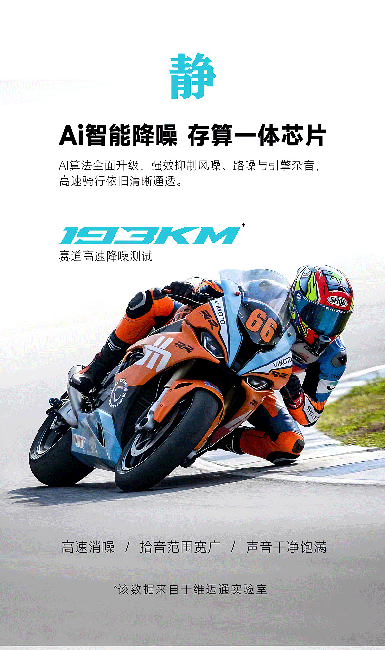 Vimoto V11X/V11S/V10Xr Motorcycle Riding Helmet Bluetooth Headset with Jbl Earphones for Full-Face and Half-Face Helmets