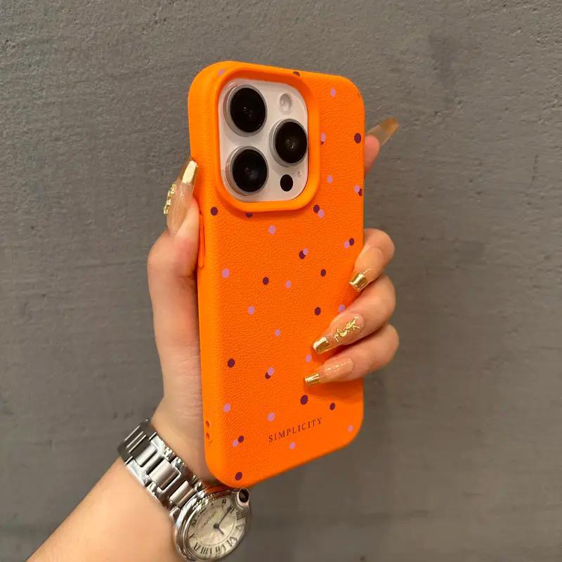 El patrón de lichi está lleno de puntos de onda de pantalla para la carcasa del teléfono móvil Apple 15 iphone16pro max simple 13 mate 12 suave