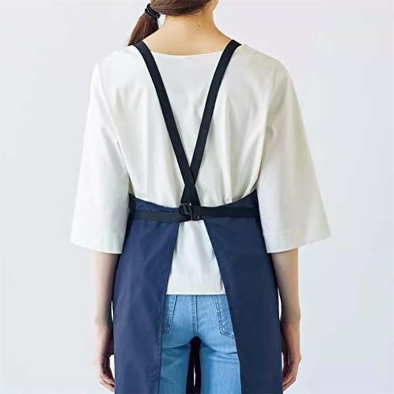 Transfronterizo Amazon poliéster algodón delantal personalizado logotipo barista ropa de trabajo abierta delantal de cocina doméstica al por mayor