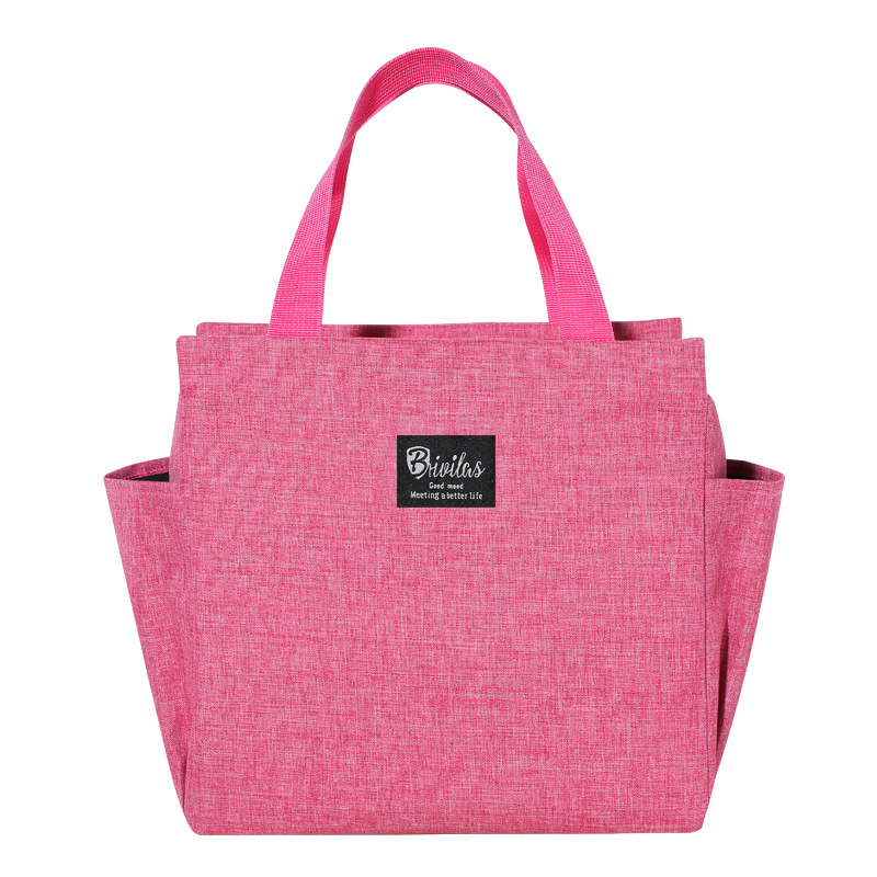 Bolsas de comidas etiquetadas transfronterizas bolsas de almuerzo de oficina portátiles bolsas de almuerzo de aislamiento térmico bolsas de almuerzo de tela Oxford