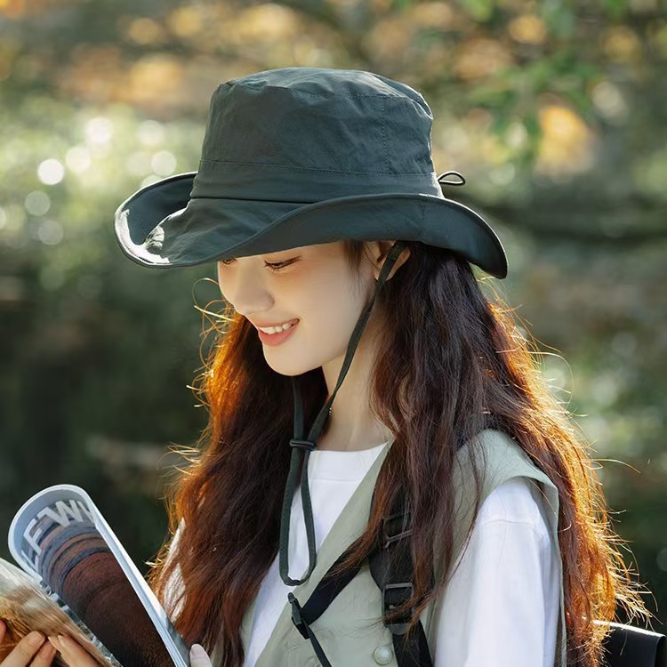 大檐帽子女户外登山帽春夏季渔夫帽防晒遮阳帽渔夫帽百搭户外遮阳