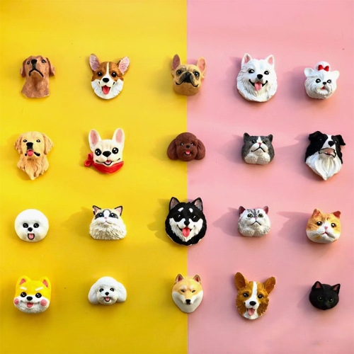 Multi-purpose dog head silicone molds, lollipop chocolate cat head pet Shih Tzu Corgi bulldog aroma plaster