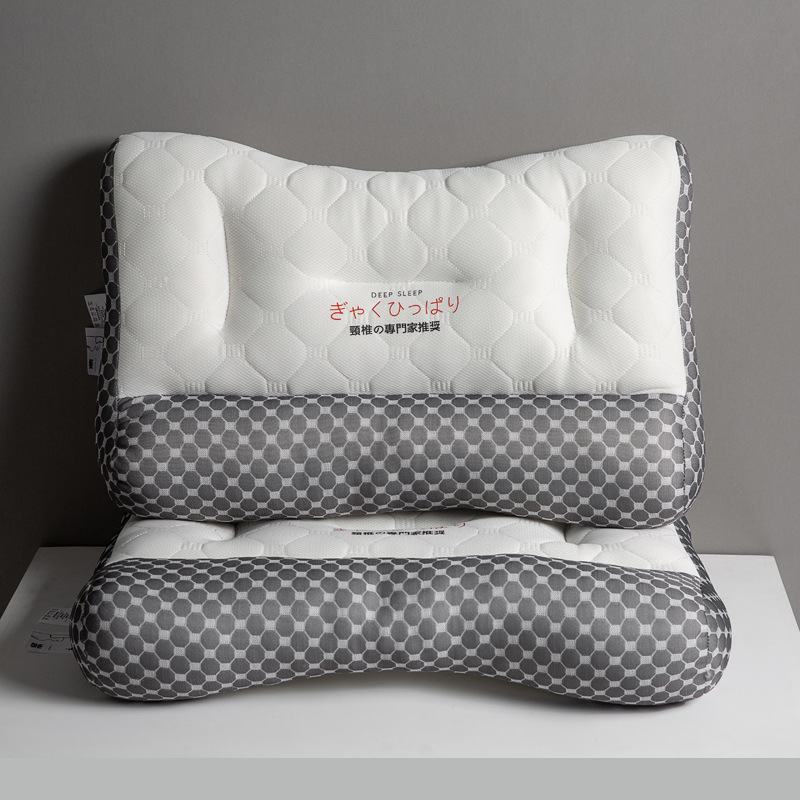 针织乳胶按摩枕头不易塌陷颈椎枕宿舍家用单双人学生半夏代发