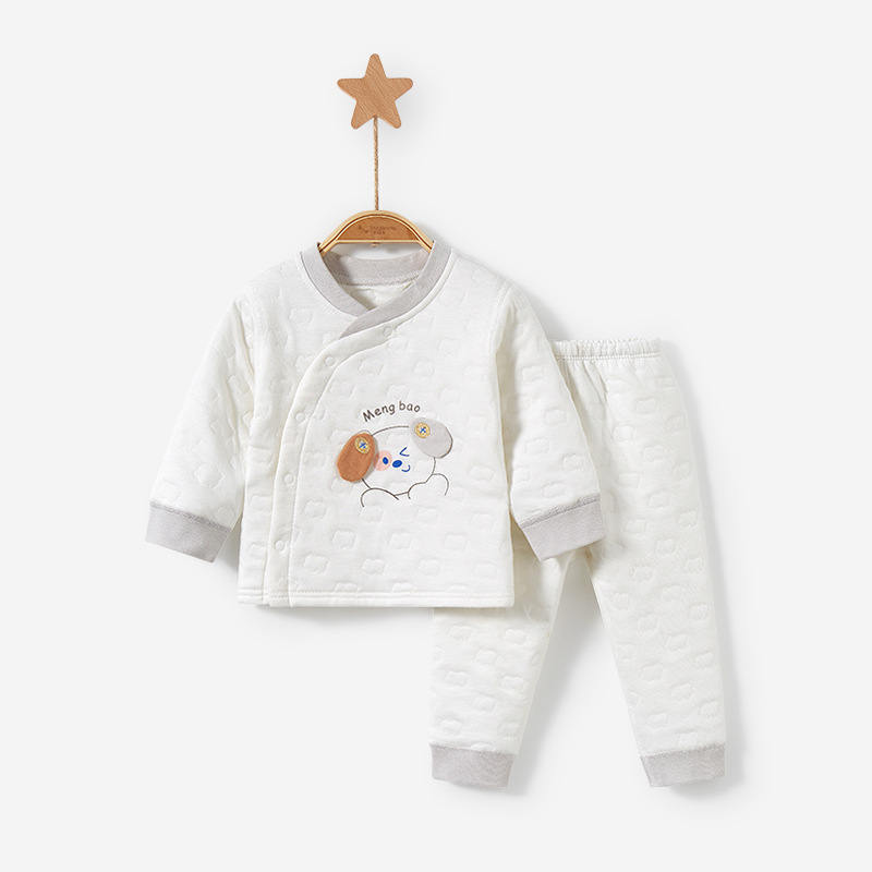 Bebé ropa de otoño pantalones largos de otoño e invierno Bebé de algodón fino de fondo dividido niños y niñas traje de ropa interior acolchada térmica para niños