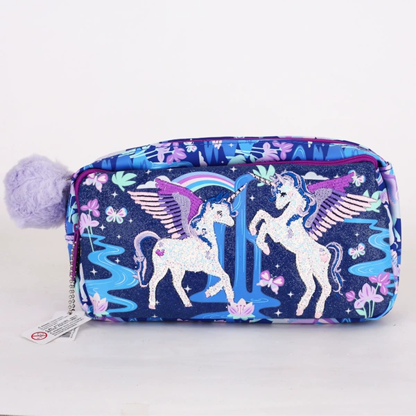 Navy pencil case, unicorn, 22.5×12.5cm