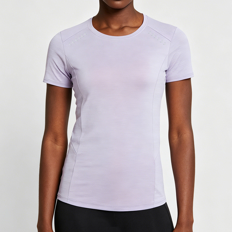 Europa y América nuevas camisetas deportivas transfronterizas mujeres yoga de verano ropa de fitness para mujeres running casual mangas cortas transpirables secado rápido
