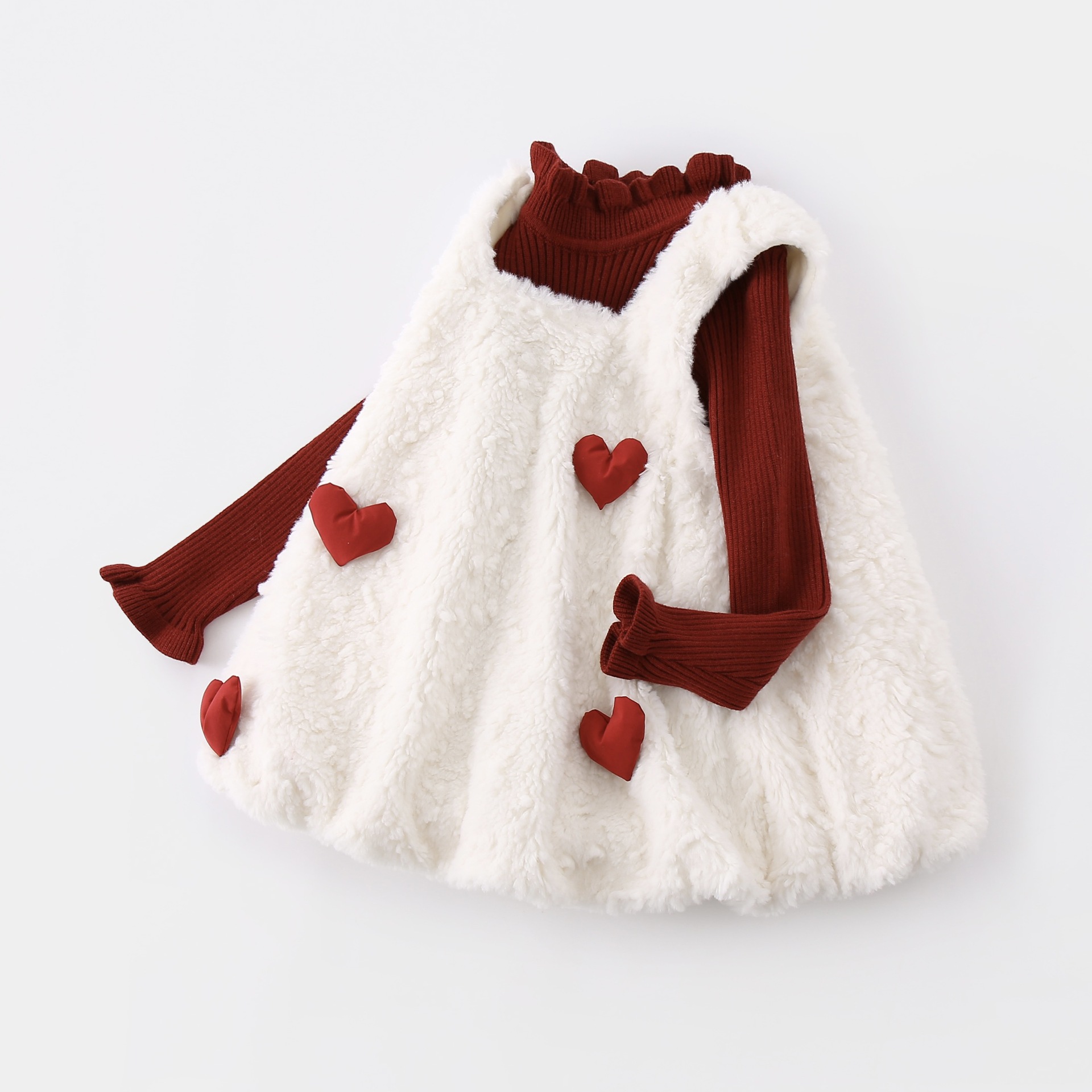 106059819@qq.com Girls' Autumn Winter Infant Baby Girl Clothes Stylish Fleece Lined First Birthday Princess Dress New Year Outfit_voghion.com