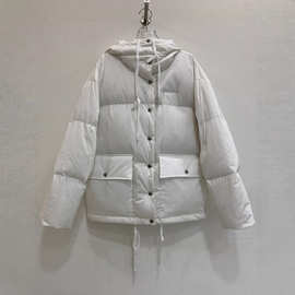 南油女装2025秋冬Prad新款工装大口装宽松连帽鹅绒羽绒服外套女