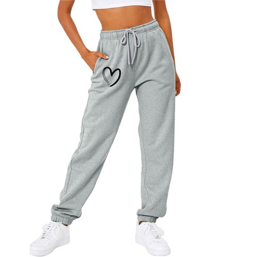 Cross-border foreign trade: AliExpress, Wish—Women's Autumn Fleece-lined Base-Layer Drawstring High-Waist Casual Pants for Europe and the U.S.