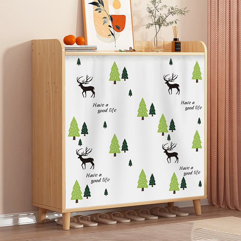 Gabinete de tela que cubre la cortina Velcro autoadhesivo gabinete de zapatos que cubre la cortina fea sin perforaciones armario sundries gabinete puerta cortina hogar