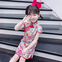 Детская одежда для девочек Cheongsam Юбка для девочек Летняя новая детская стройная юбка Cheongsam короткая ретро платье в китайском стиле