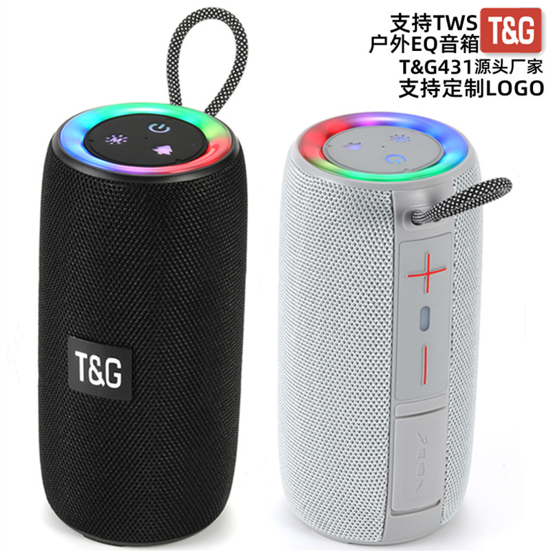 Cross-border new TG431 Bluetooth speaker subwoofer outdoor EQ sound effect wireless card led light effect Bluetooth audio