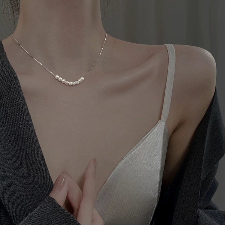 Fever тот же жемчужное ожерелье женская ключица цепь 2024 новый прилив легкий и роскошный темперамент ожерелье