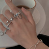 Tide, retro ring, small design chain, set, simple and elegant design