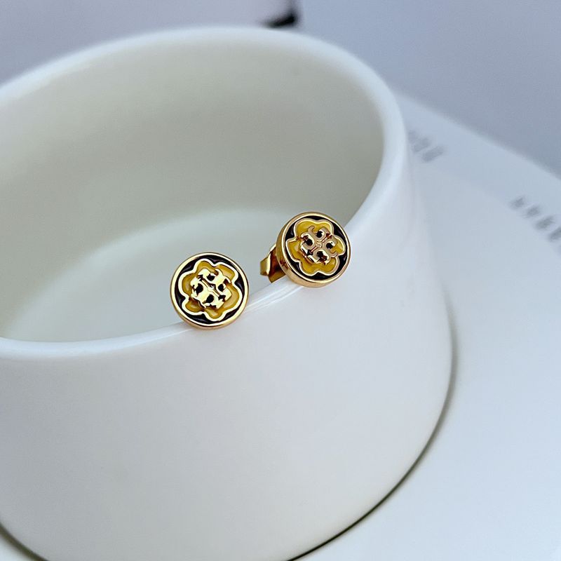 Fashionable elegant fresh cute painted geometric round enamel