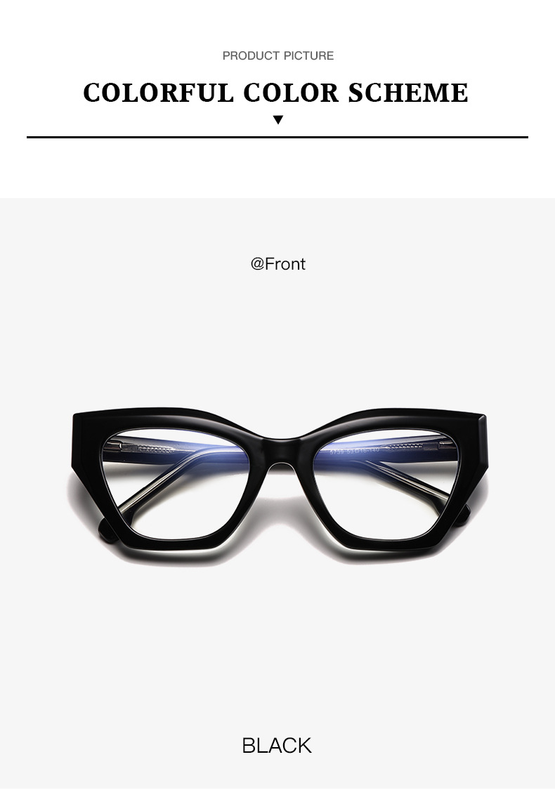 Anti blauwlicht bril retro mode voor dames met platte lens_voghion.com