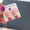 Retro double-sided small design cute earrings from pearl, silver needle, trend of season, silver 925 sample