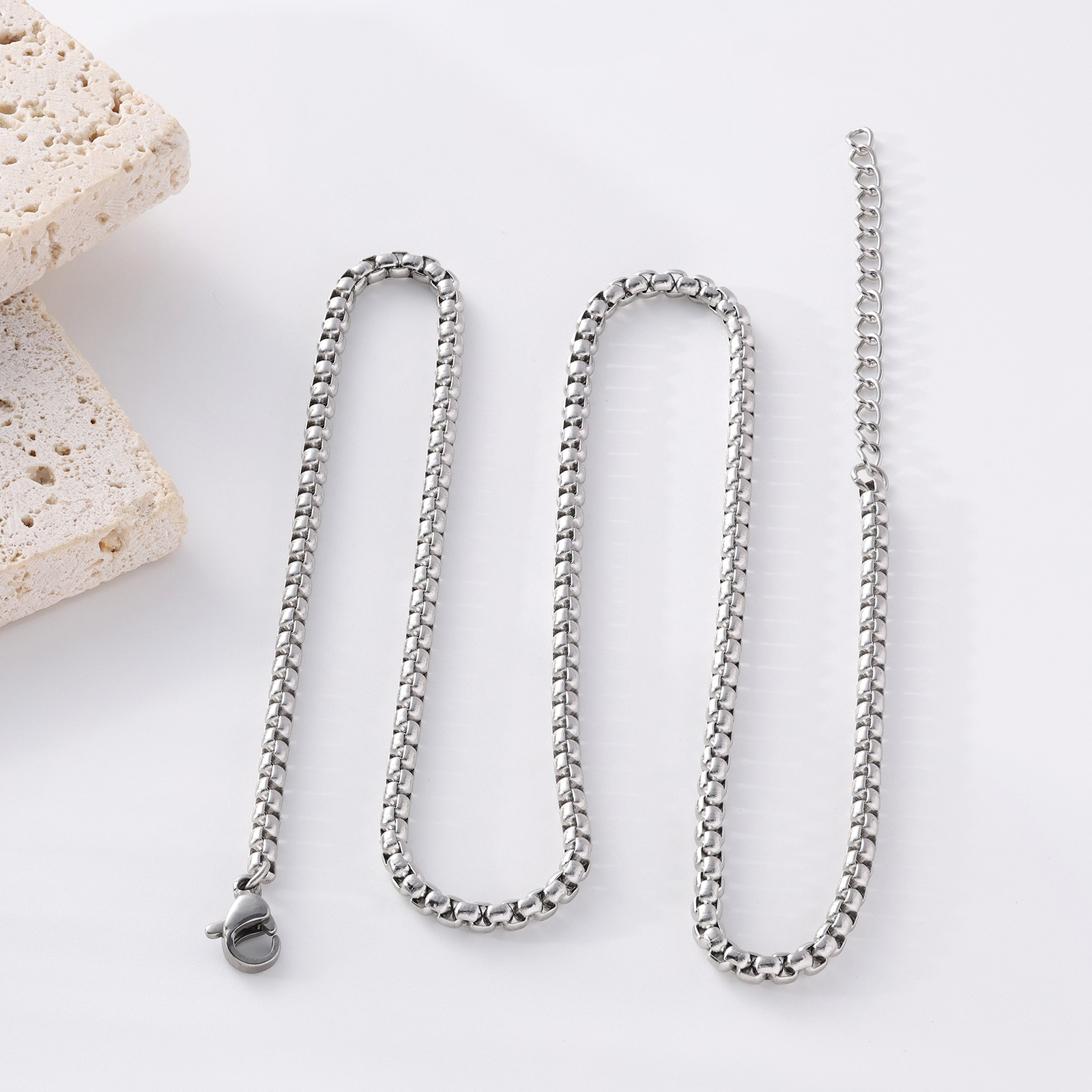 Simple Style Style 1 Piece 304 Stainless Steel Box Chain Chain Necklace Chain Simple Style Geometric