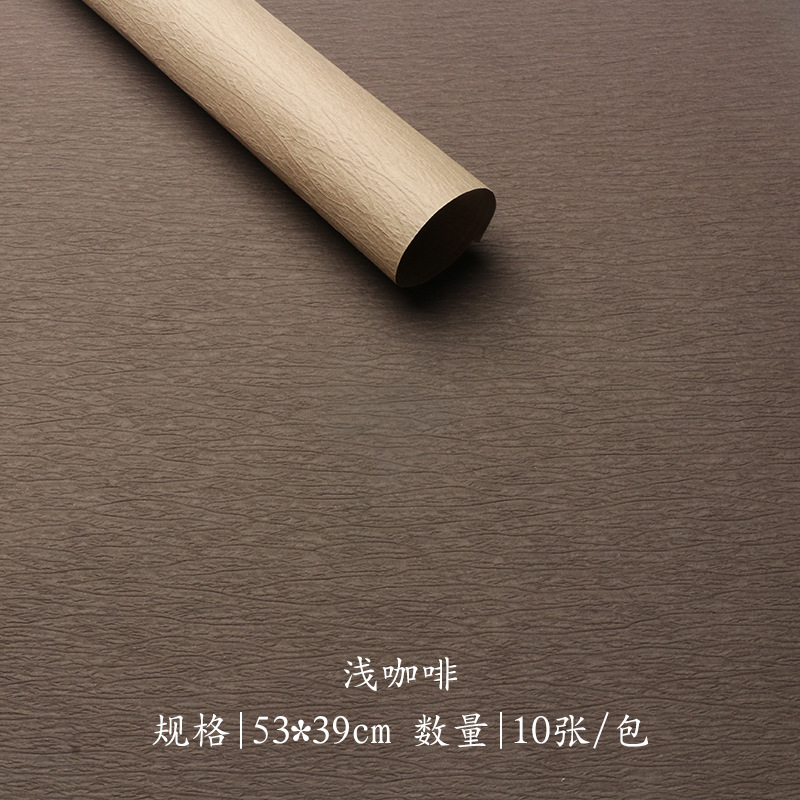 Huaxi Qixi Día de San Valentín estilo coreano de alta calidad piedra texturizada tinta de tinta de papel pliegue ramo de flores papel de envoltura de flores