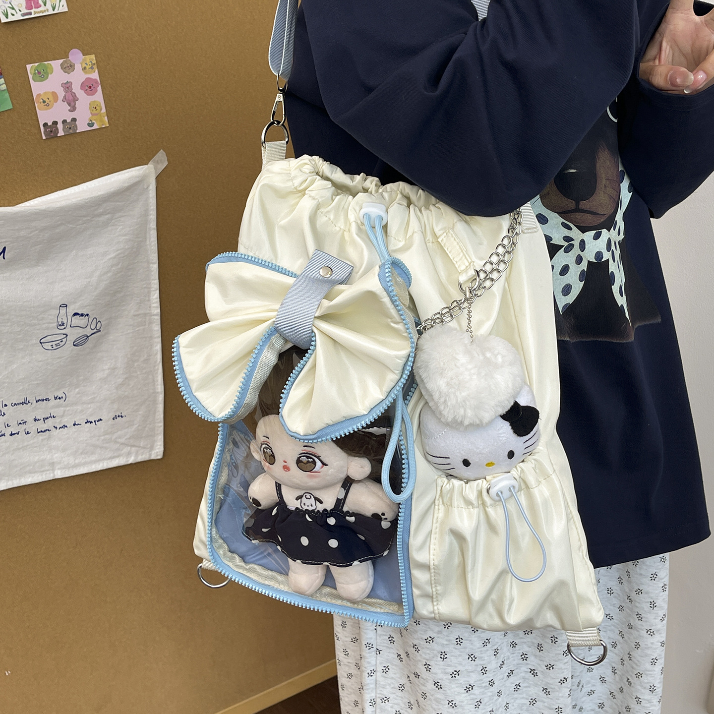 2026 nueva tendencia de gran capacidad bolso de hombro para mujeres lindas niñas de la escuela de viento bolsa de cuerda casual bolsa de dolor