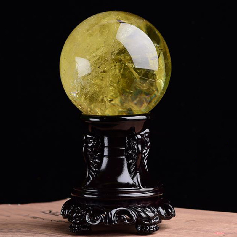 Manufactor wholesale natural crystal ball rough  polish yellow Decoration Home Furnishing Jewelry crystal Arts and Crafts