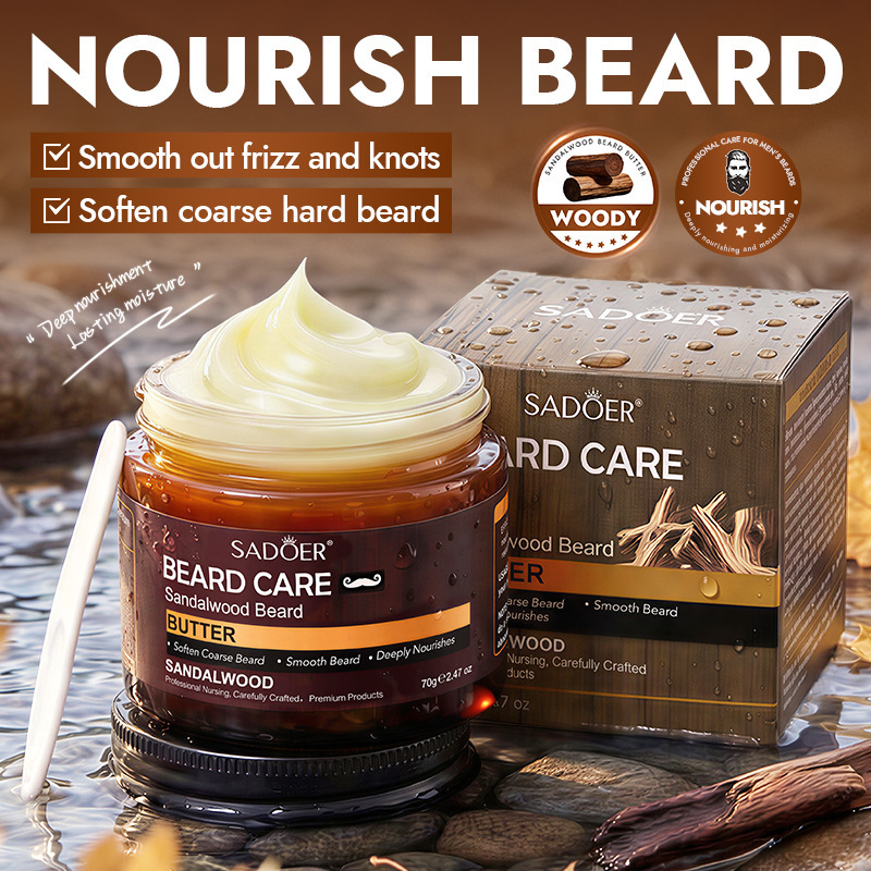 All-English Sadoer Sandalwood Beard Butter 70g Softening Beard Men's Care Butter Cross-Border Trade Wholesale All-English Sadoer Sandalwood Beard Butter 70g Softening Beard Men's Care Butter Cross-Border Trade Wholesale