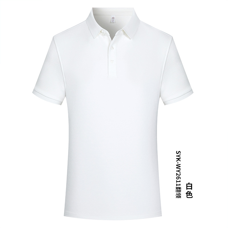 Negocio 230 gramos pesado 40 pcs 7A antibacteriano protector solar hombre de mangas cortas poliéster algodón cuello camiseta polo personalizada