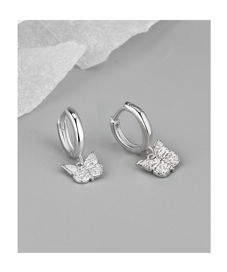 Simple Style Butterfly Copper Patchwork Drop Earrings 1 Pair