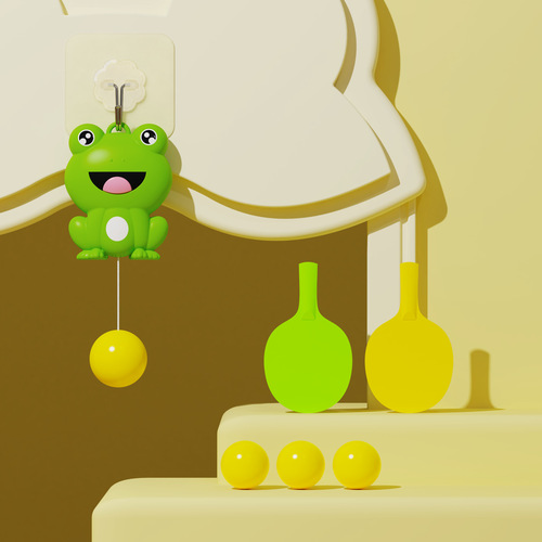 Hanging cute frog table tennis trainer for home children, parent-child sensory integration exercise, eyesight, attention, hand touch, high fitness