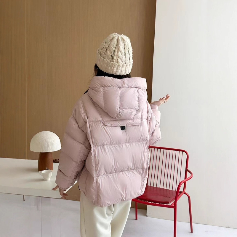 2025年秋冬季新款90白鸭绒泡芙羽绒服女装宽松短款连帽保暖小外套|undefined