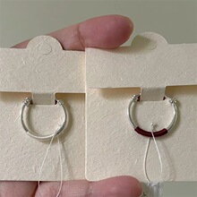 车厘红与银小众戒指简约设计高级感指环红绳素圈缠绕推拉食指戒指