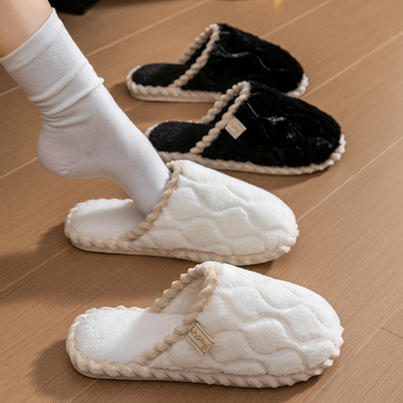 慈溪棉拖鞋女家用秋冬天室内保暖家居厚底毛毛绒拖鞋居家冬季定制
