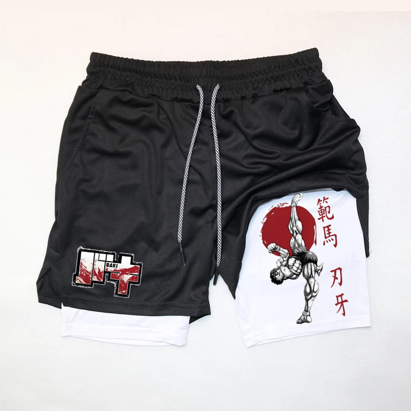 2024 New Summer Fan Ma Blade Baki Hanma Anime Shorts Adult Double Layer Sports Pants 2024 New Summer Fan Ma Blade Baki Hanma Anime Shorts Adult Double Layer Sports Pants