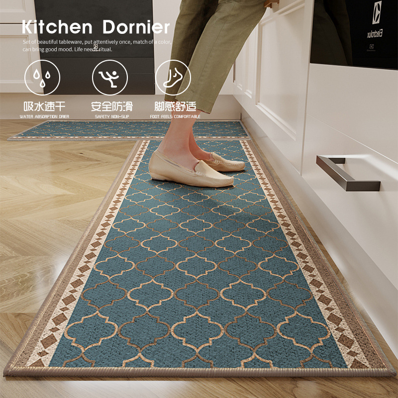 Kitchen non-slip floor mat waterproof oil-proof household washable erasable door mat absorbent oil-absorbing door mat Kitchen non-slip floor mat waterproof oil-proof household washable erasable door mat absorbent oil-absorbing door mat