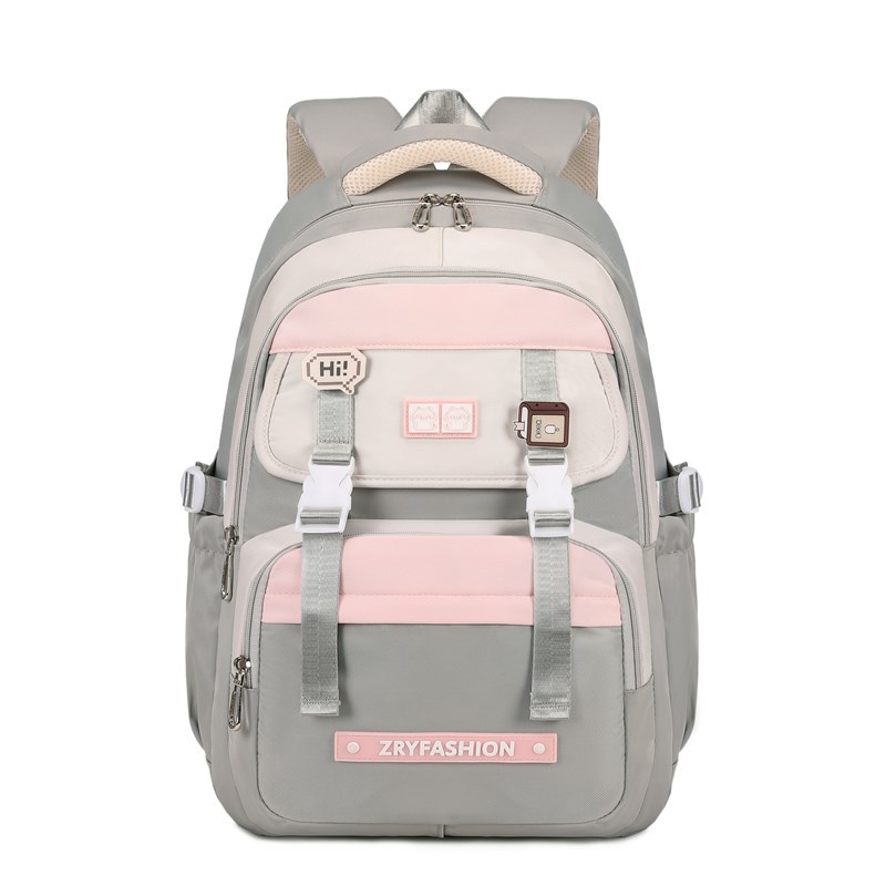 2025 pescado natural de alto valor de la cara mochila de alta capacidad multicapa de estudiantes de secundaria y secundaria simple y versátil