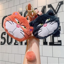 路西法猫毛绒零钱包公仔钥匙扣饭卡零钱耳机收纳包情侣小玩偶批发